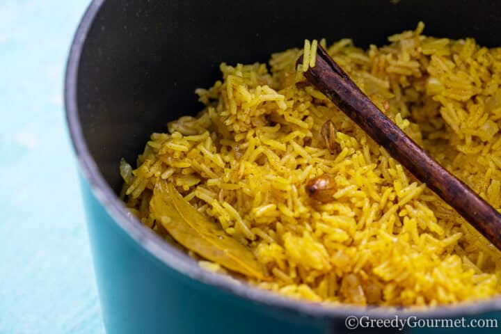 Pilau Rice in pan 