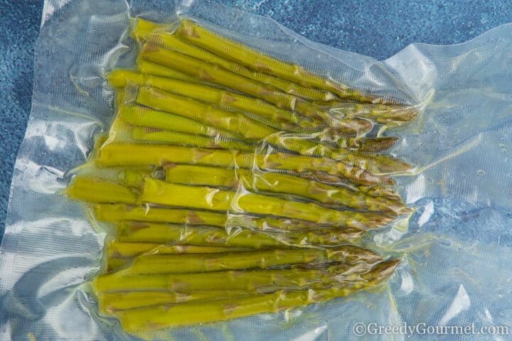 asparagus in a sous vide bag