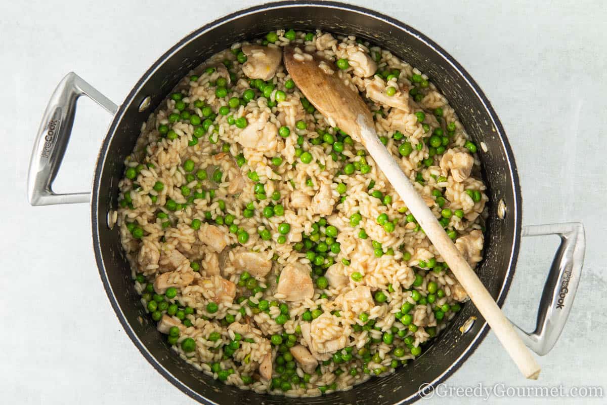 Chicken And Pea Risotto An Italian Recipe Greedy Gourmet