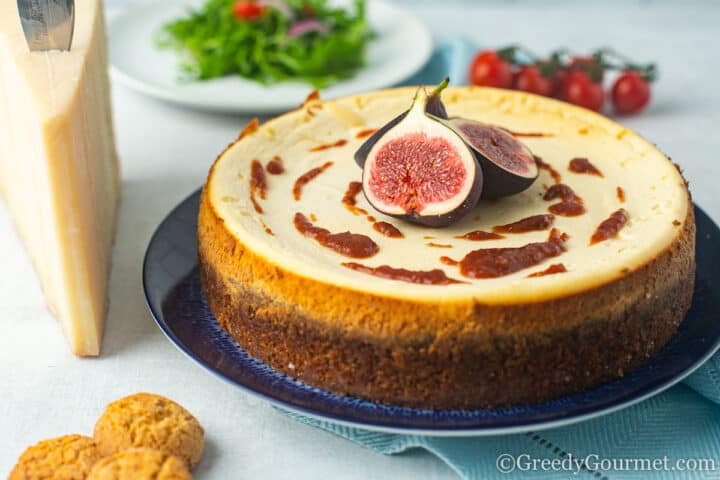 Fig and Orange Sauce on Parmesan Cheesecake