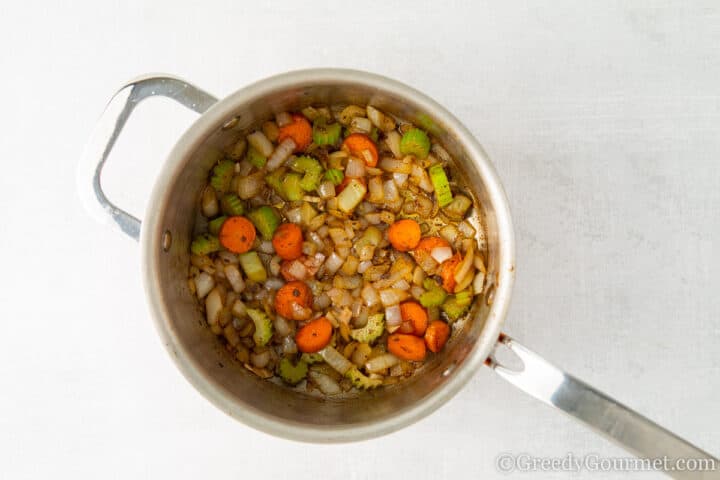 Veggies in saucepan