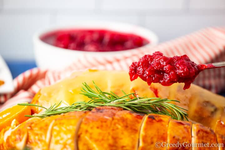 apple cranberry sauce on turkey