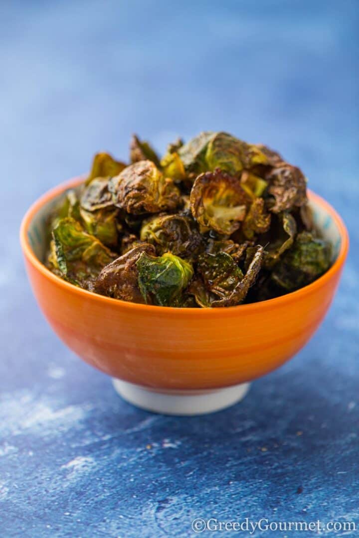 brussels sprouts chips in a bowl