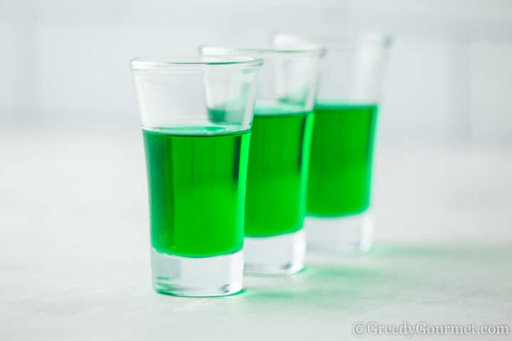 Springbokkie Shots only Creme De Menthe.