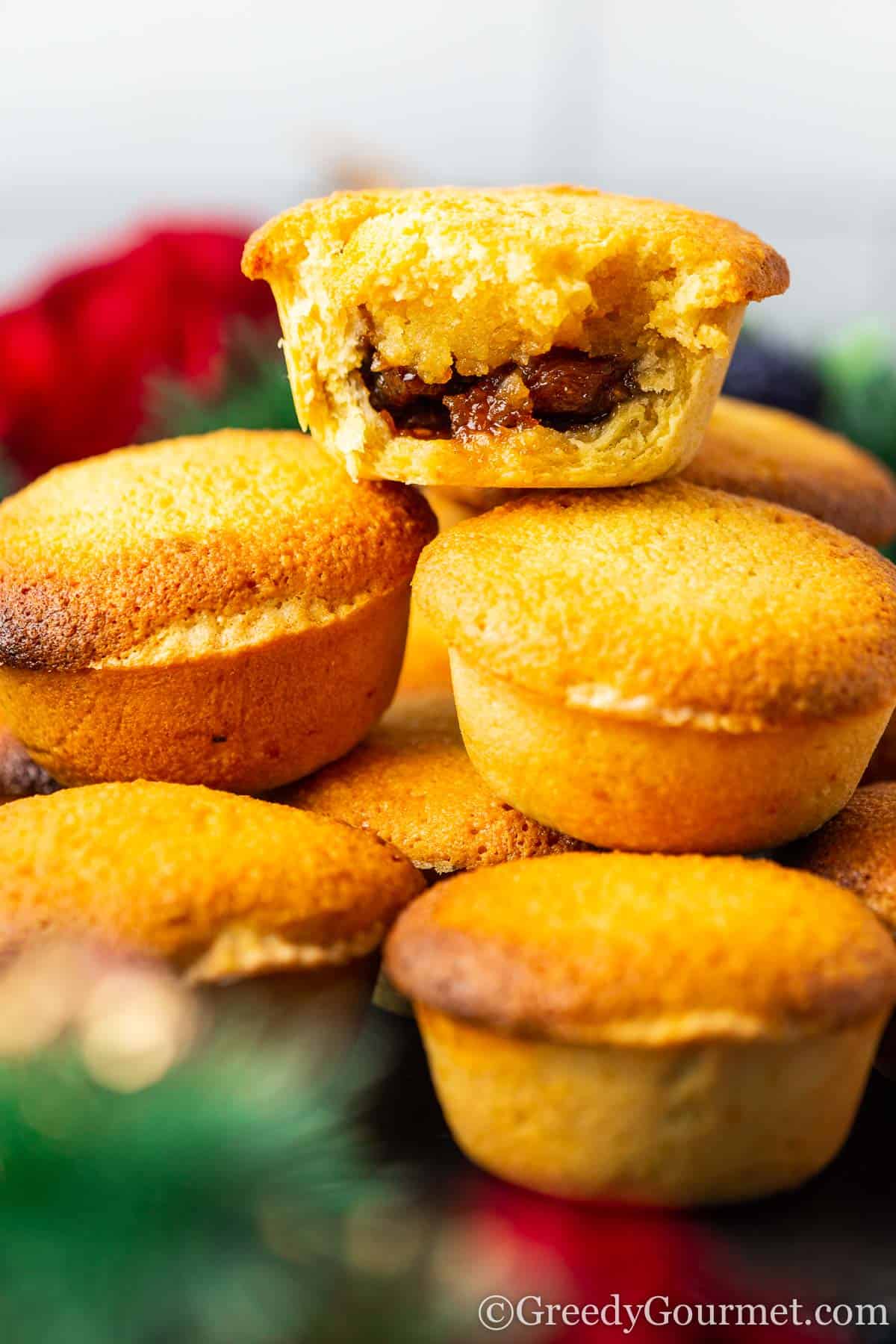 mince pies piled on top of each other.