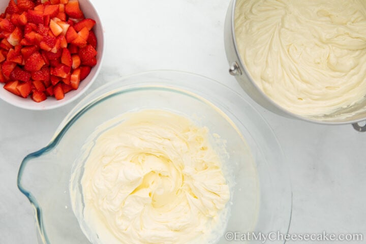 ready to mix cheesecake batter.