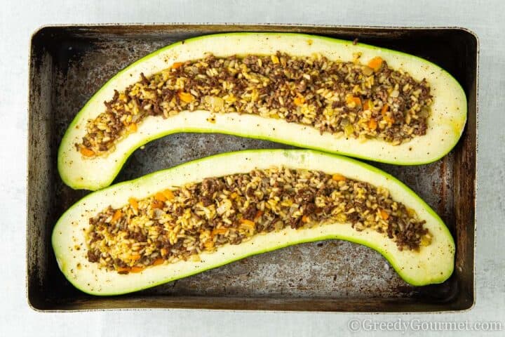 baked beef stuffed marrows.