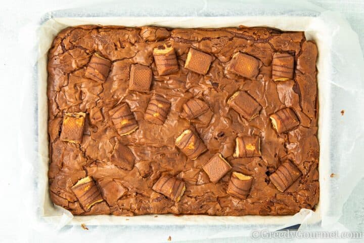 Baked kinder brownie.