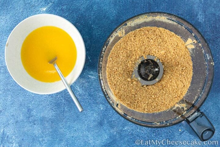 biscuit crumbs and melted butter.