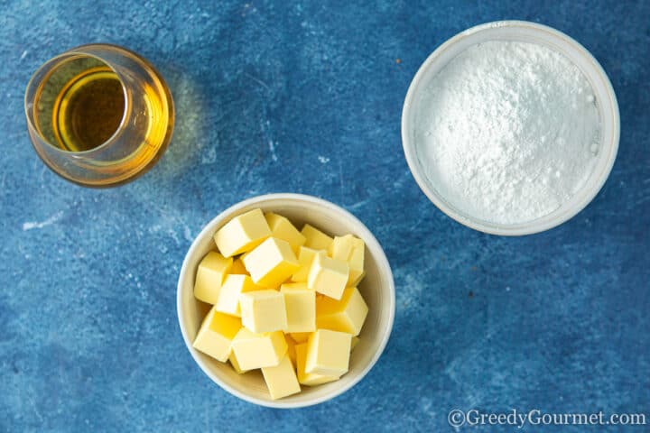 Ingredients for brandy butter.