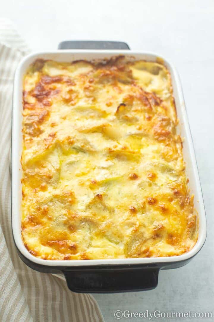 cooked marrow gratin.