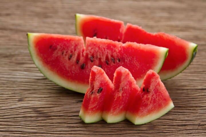 watermelon with wooden background