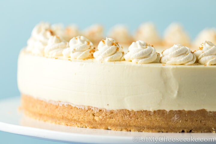 no bake white chocolate cheesecake.