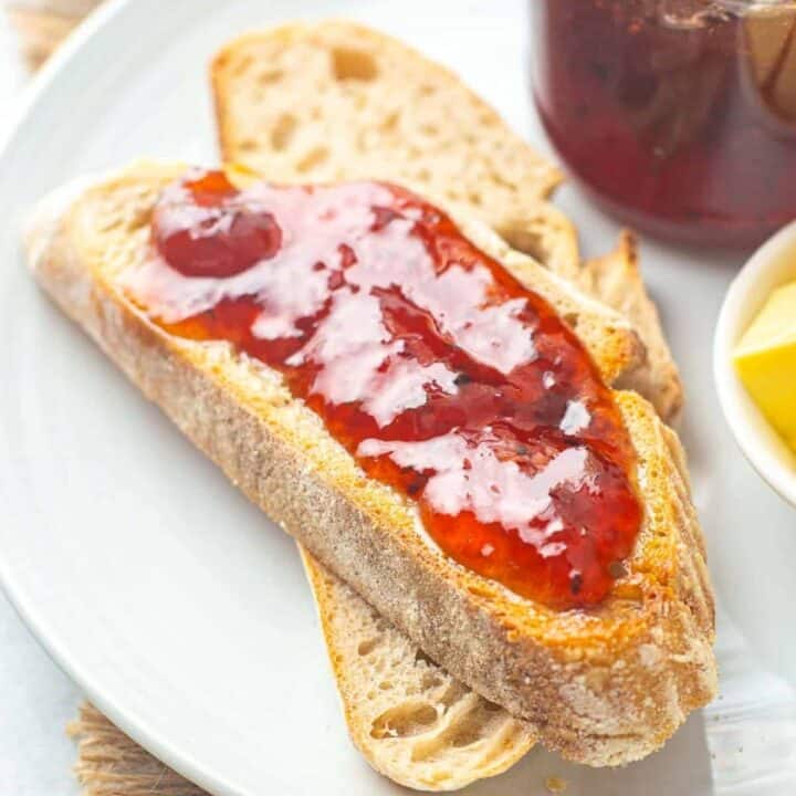 Bread with homemade jam.