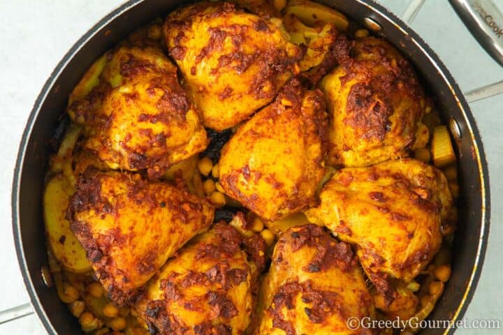 Cooked harissa chicken.