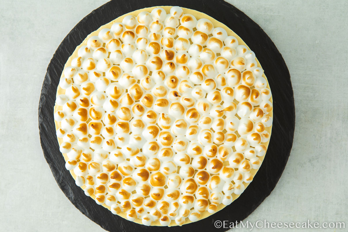 decorated eggnog cheesecake.
