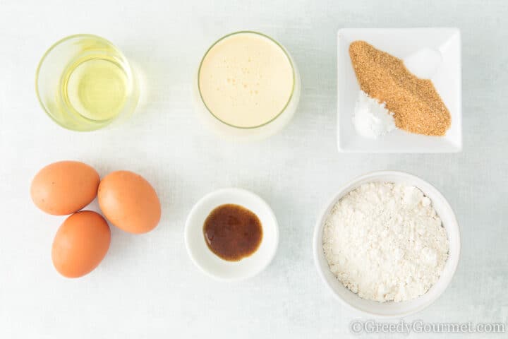 ingredients for eggnog waffles.