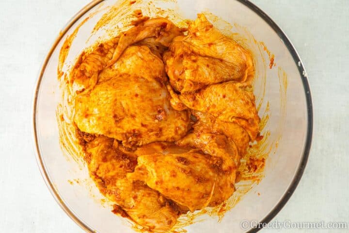 Marinated harissa chicken.