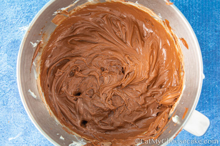making nutella filling in a bowl.