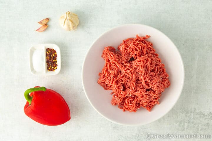 ingredients for lamb kofta.