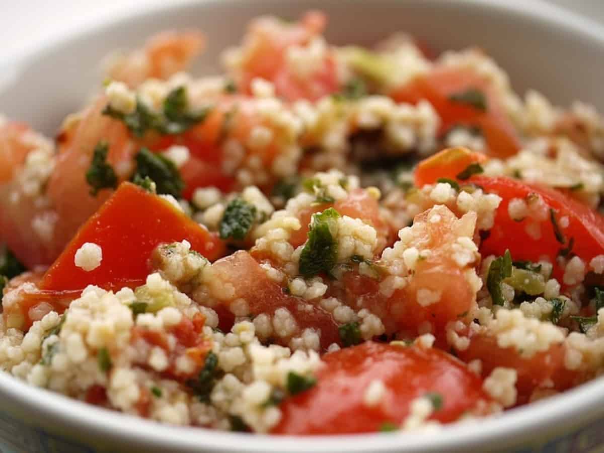 couscous with peppers. 