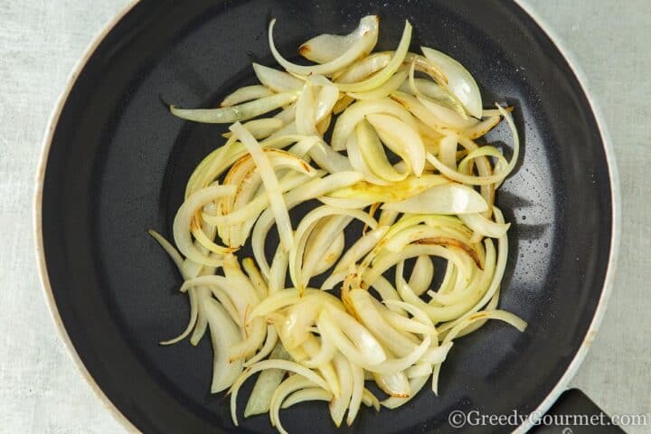 Frying onions.