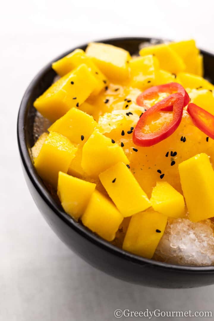Bowl of mango bingsu