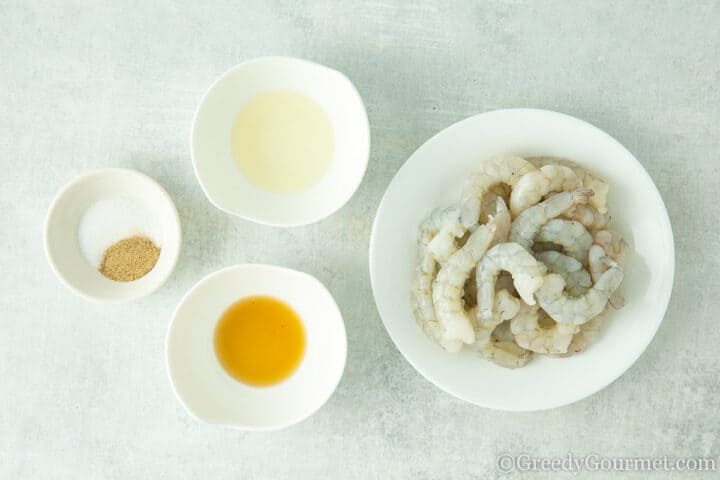 ingredients to marinate prawns.