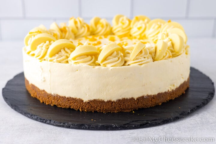 white chocolate orange cheesecake.