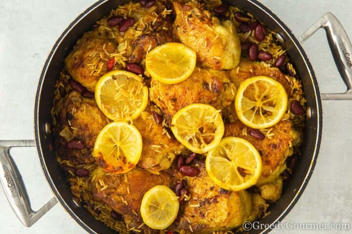 cooked one pot chicken and rice.