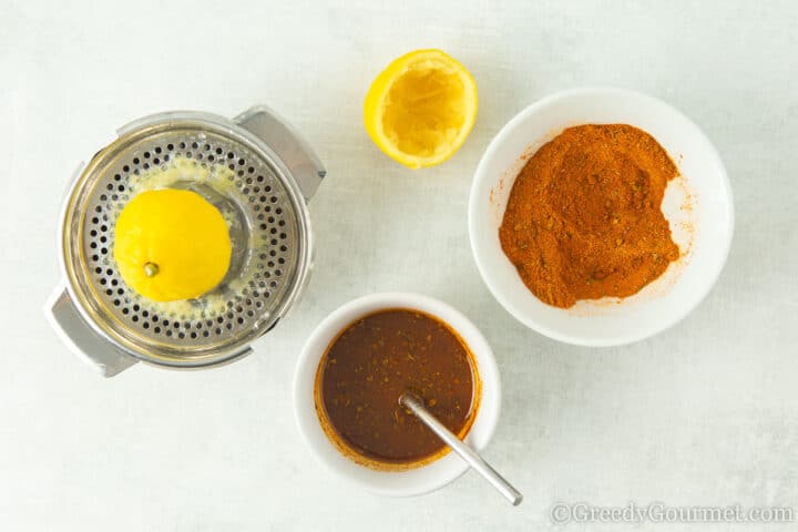 making chicken marinade.