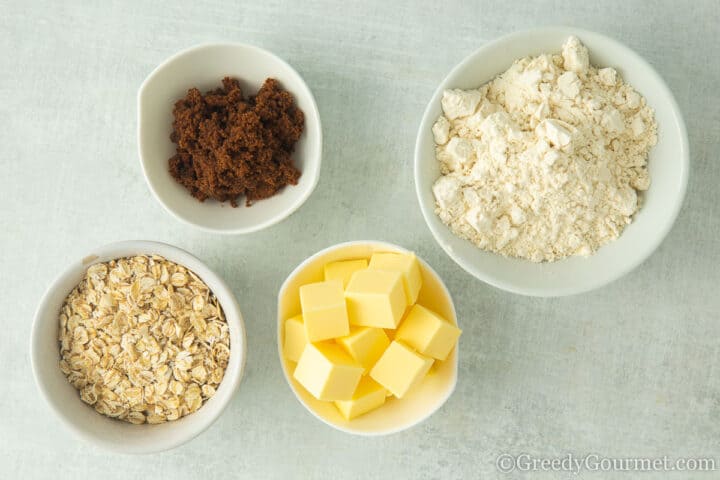 ingredients for crumble topping.