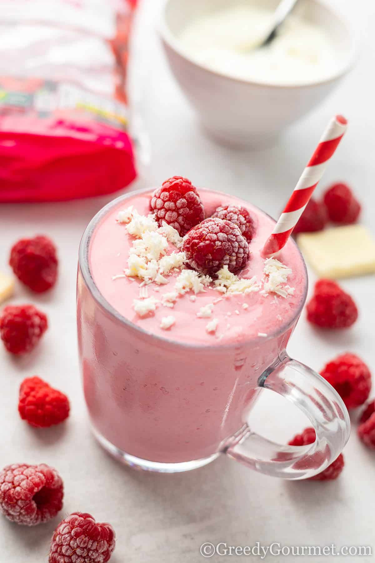 White Chocolate And Raspberry Smoothie Greedy Gourmet