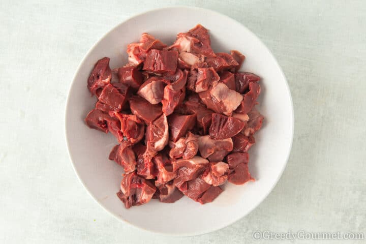 chopped lamb heart.