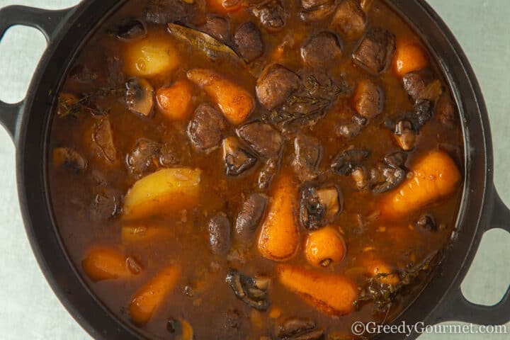 cooked lamb heart stew.