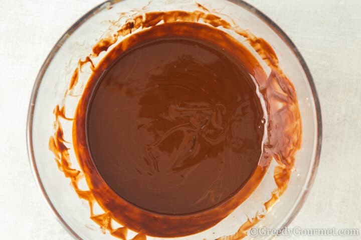 melted chocolate in a bowl.