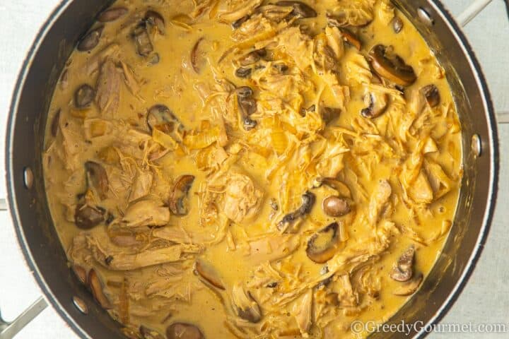 cooked turkey stroganoff.