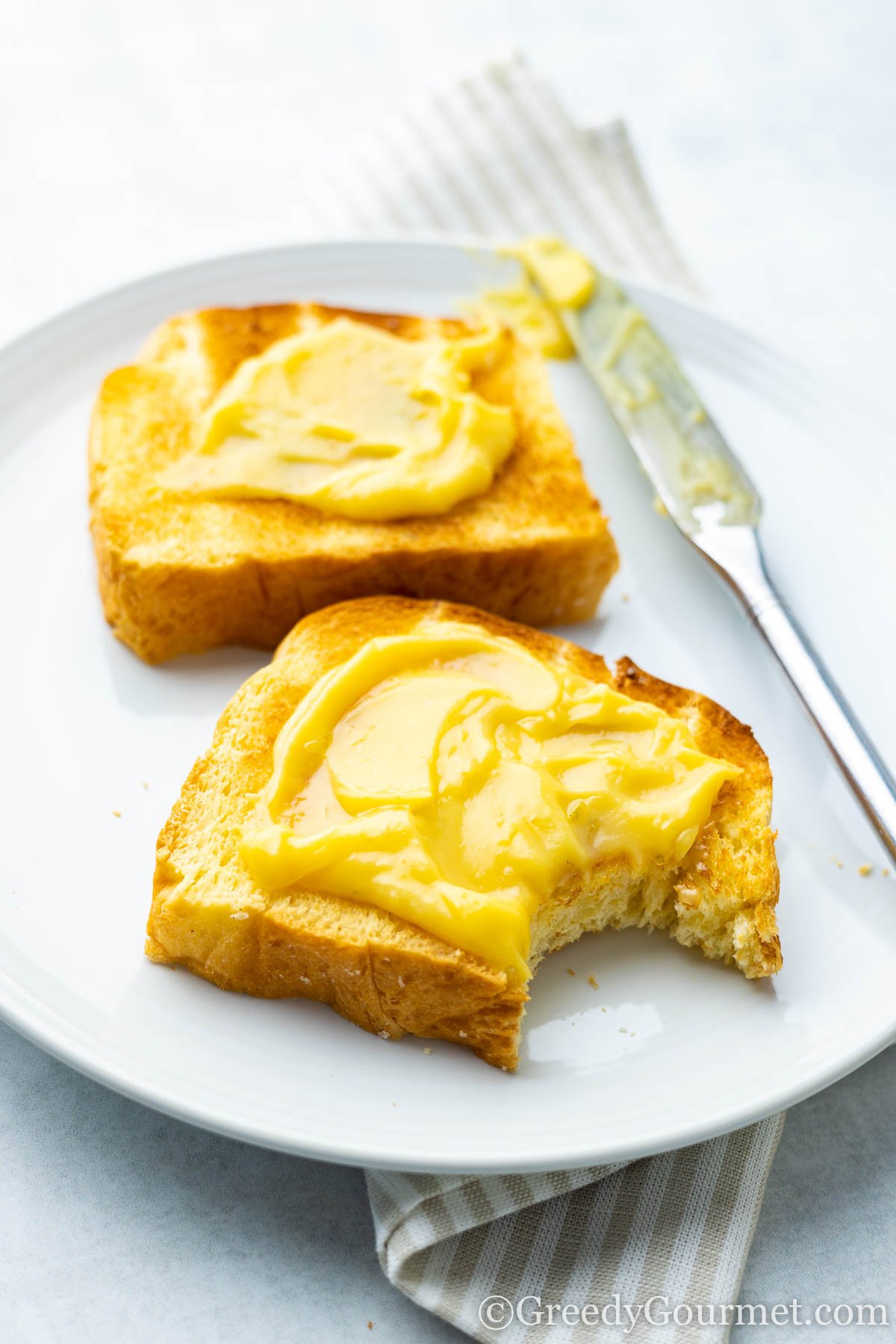 lemon and lime curd on toast.