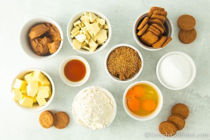 ingredients for Biscoff blondies