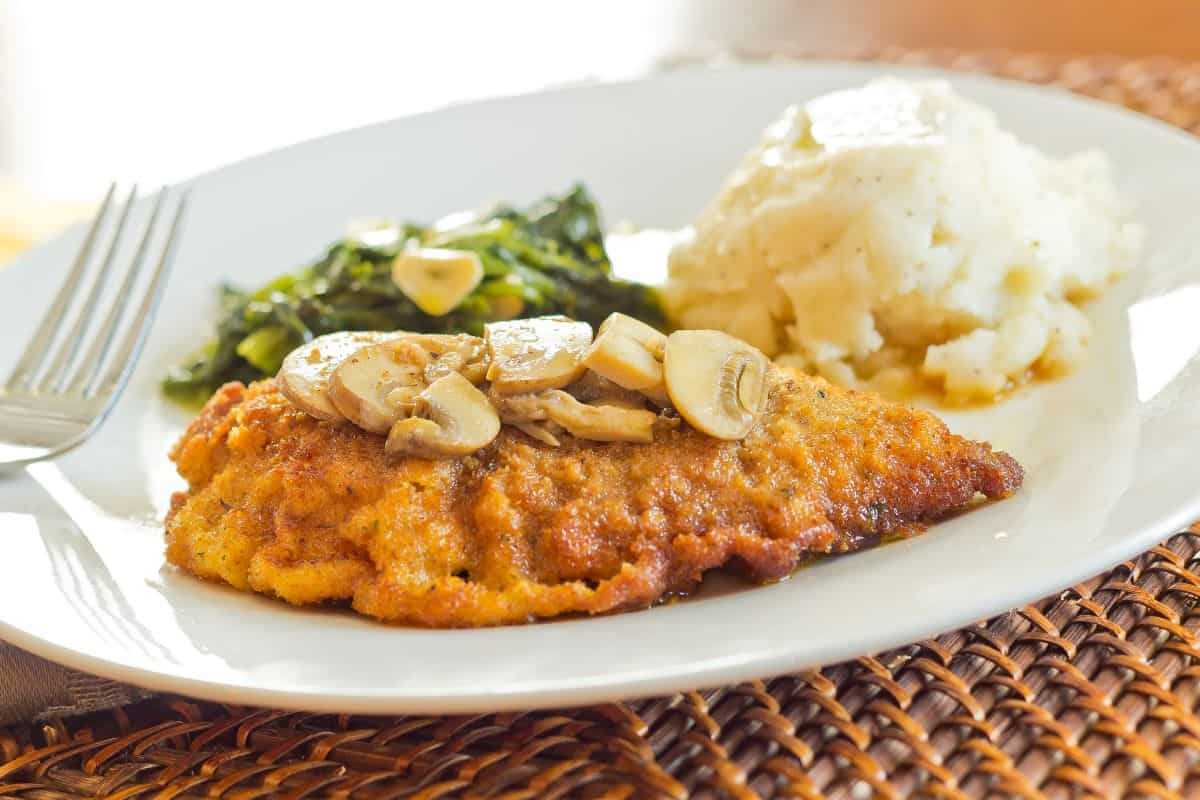 plate of chicken marsala.