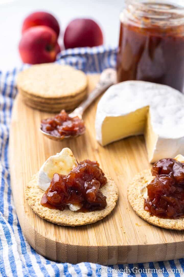 nectarine chutney cheese board.