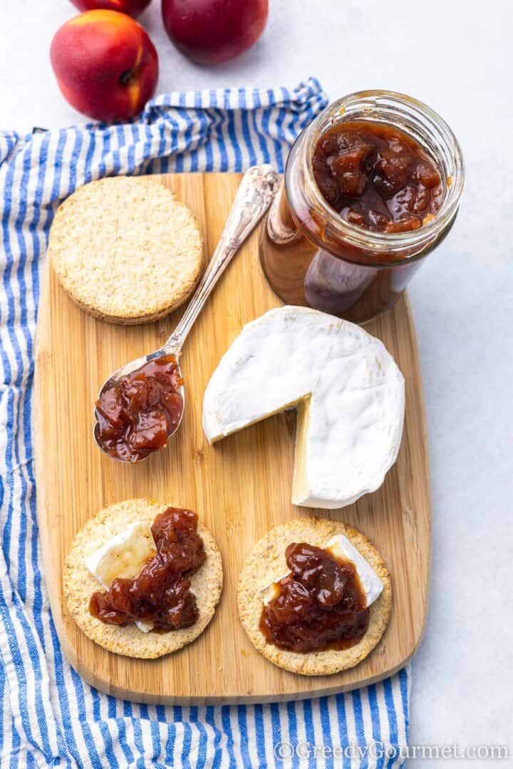 nectarine chutney cheese board.