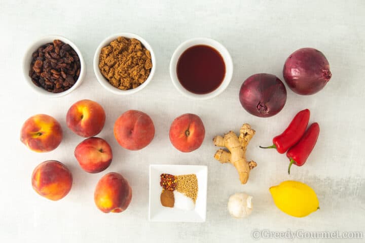 ingredients to make homemade chutney.