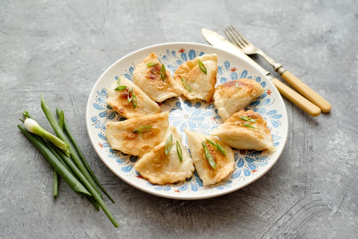 fried dumplings with meat.