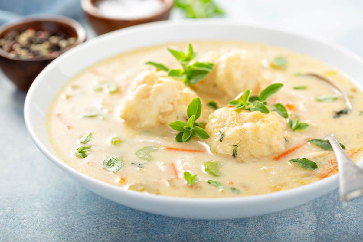 chicken dumpling soup.