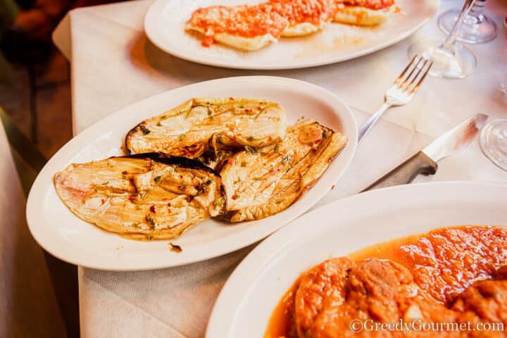 aubergine side dish.