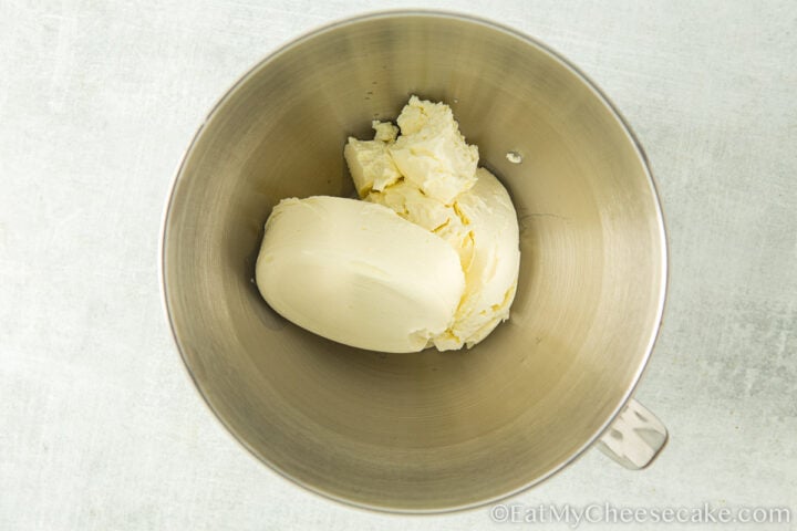 cream cheese in a bowl.