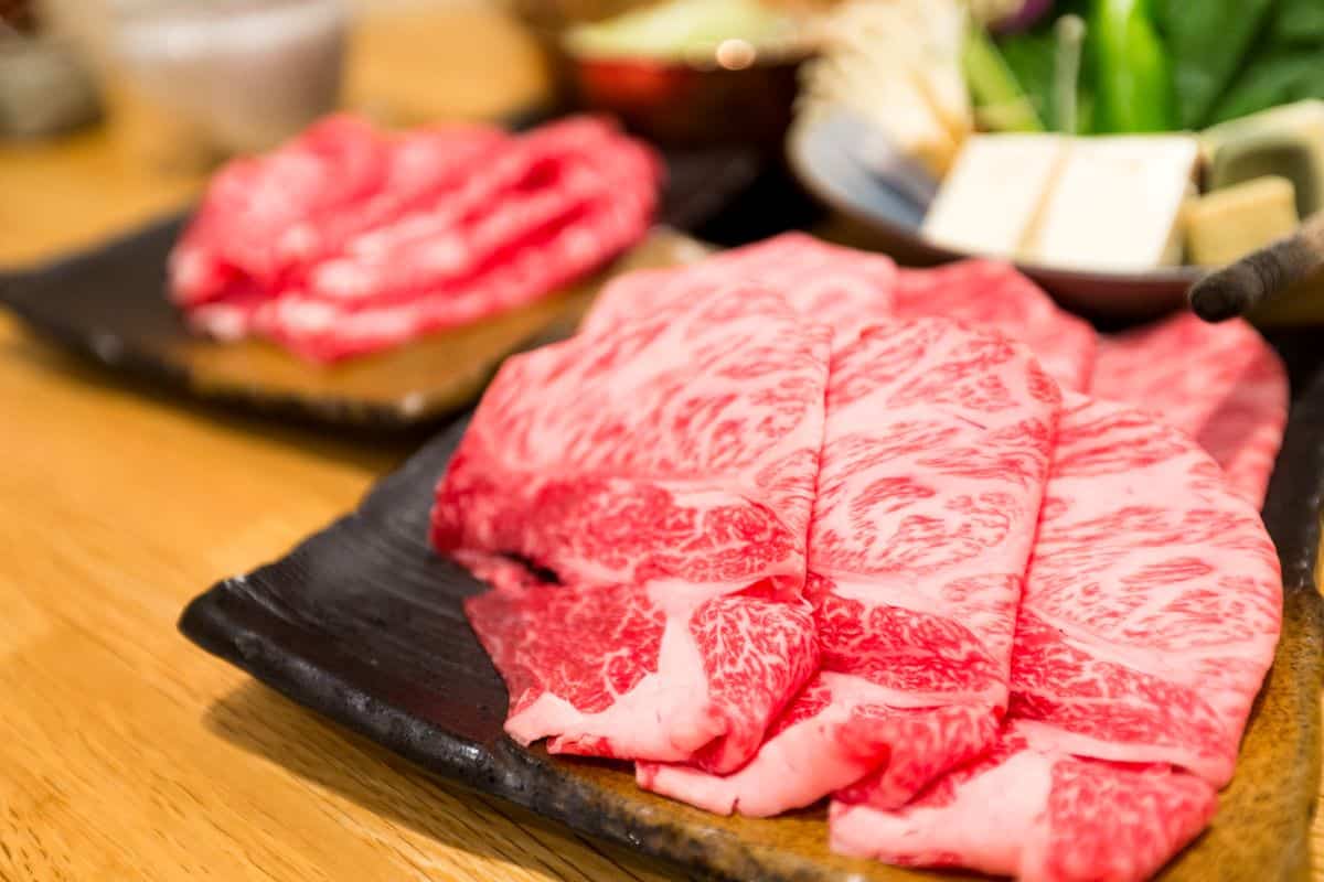 raw wagyu beef.