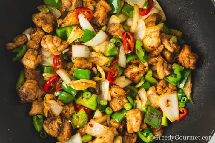 cooked salt and pepper chicken.