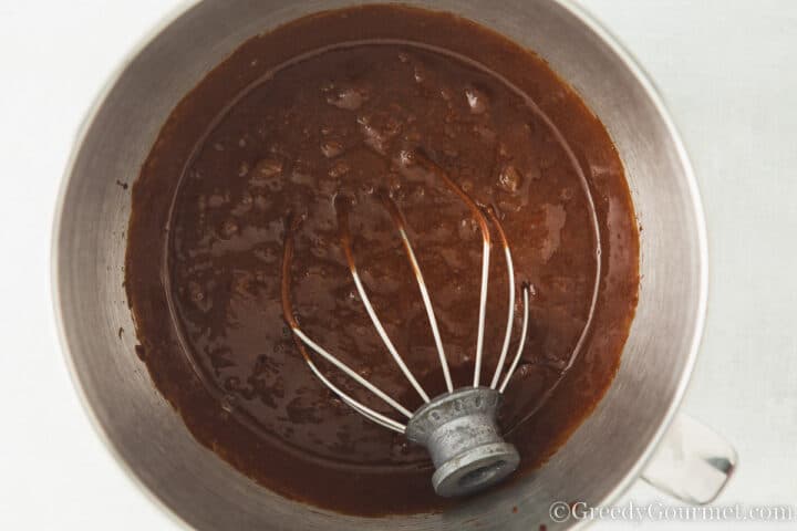 whisked chocolate mixture.